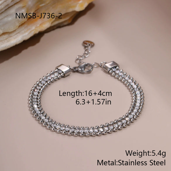 Wholesale Women's Geometric Stainless Steel 18K Gold Plated Bracelet Normcore Design Hand Jewelry