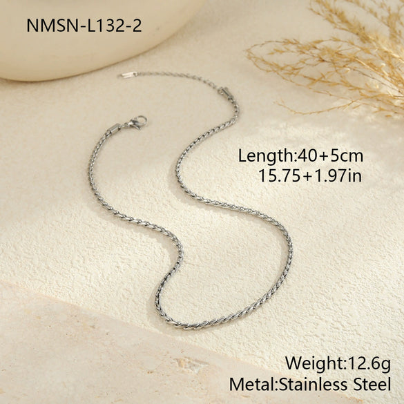 Wholesale Women's Geometric Stainless Steel 18K Gold Plated Chain Necklace Light Luxury Minimalist Fashionable Jewelry