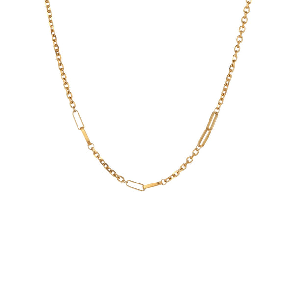 Wholesale Women's Geometric Stainless Steel 18K Gold Plated Chain Necklace Light Luxury Minimalist Fashionable Jewelry