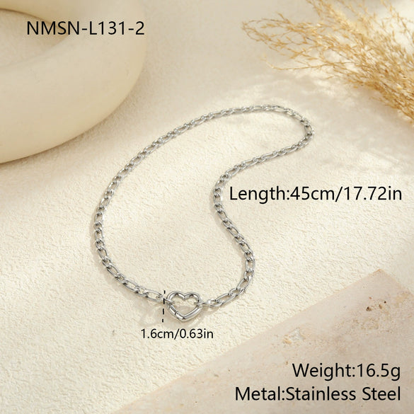 Wholesale Women's Geometric Stainless Steel 18K Gold Plated Chain Necklace Light Luxury Minimalist Fashionable Jewelry