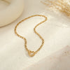 Wholesale Women's Geometric Stainless Steel 18K Gold Plated Chain Necklace Light Luxury Minimalist Fashionable Jewelry