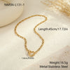 Wholesale Women's Geometric Stainless Steel 18K Gold Plated Chain Necklace Light Luxury Minimalist Fashionable Jewelry