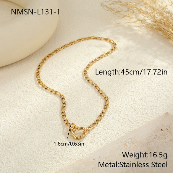 Wholesale Women's Geometric Stainless Steel 18K Gold Plated Chain Necklace Light Luxury Minimalist Fashionable Jewelry
