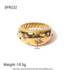 Wholesale Women's Geometric Stainless Steel 18K Gold Plated Double Ring Set With Pearls