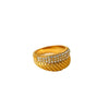 Wholesale Women's Geometric Stainless Steel 18K Gold Plated Double Ring Set With Pearls