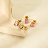 Wholesale Women's Geometric Stainless Steel 18K Gold Plated Earrings In Ins Style
