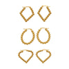 Wholesale Women's Geometric Stainless Steel 18K Gold Plated Earrings In Minimalist Style