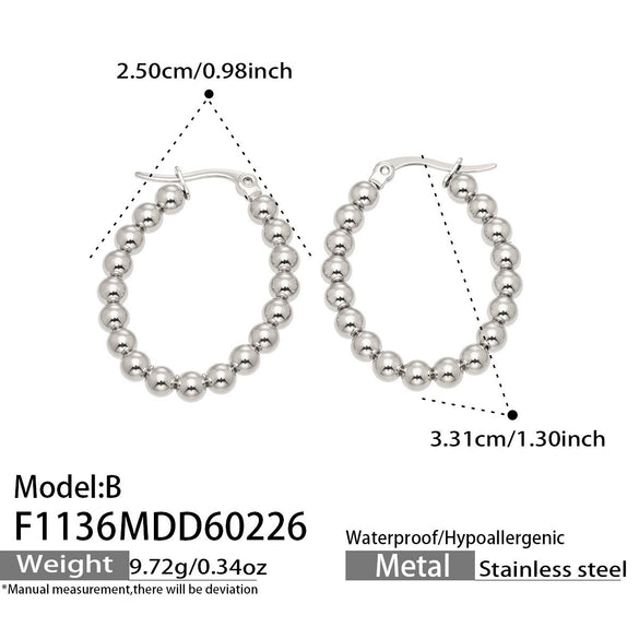 Wholesale Women's Geometric Stainless Steel 18K Gold Plated Earrings In Minimalist Style