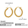 Wholesale Women's Geometric Stainless Steel 18K Gold Plated Earrings In Minimalist Style