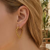 Wholesale Women's Geometric Stainless Steel 18K Gold Plated Earrings In Minimalist Style