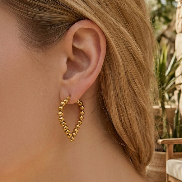 Wholesale Women's Geometric Stainless Steel 18K Gold Plated Earrings In Minimalist Style