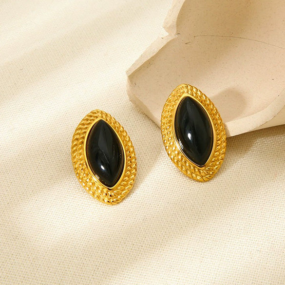 Wholesale Women's Geometric Stainless Steel 18K Gold Plated Earrings Ins Style