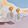 Wholesale Women's Geometric Stainless Steel 18K Gold Plated Earrings
