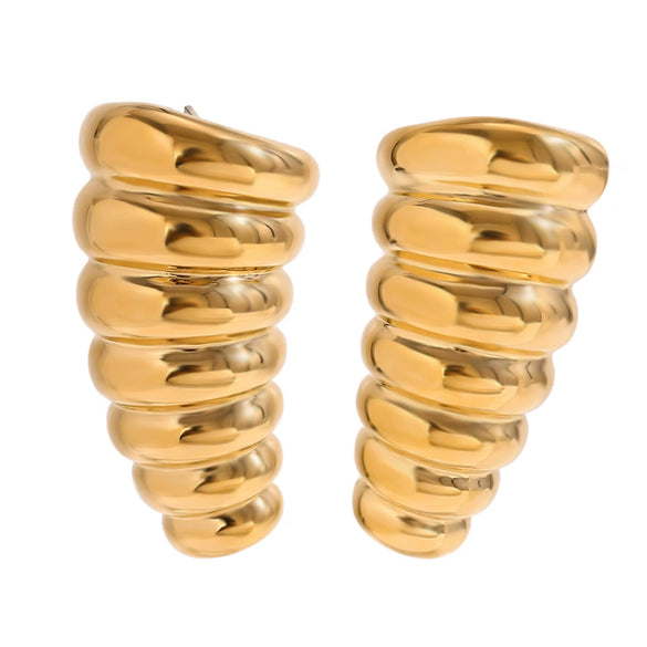 Wholesale Women's Geometric Stainless Steel 18K Gold Plated Earrings