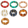 Wholesale Women's Geometric Stainless Steel 18K Gold Plated Elastic Bracelet