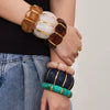 Wholesale Women's Geometric Stainless Steel 18K Gold Plated Elastic Bracelet