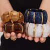 Wholesale Women's Geometric Stainless Steel 18K Gold Plated Elastic Bracelet