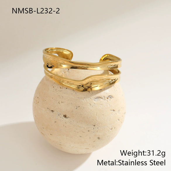 Wholesale Women's Geometric Stainless Steel 18K Gold Plated Fashion Bracelet