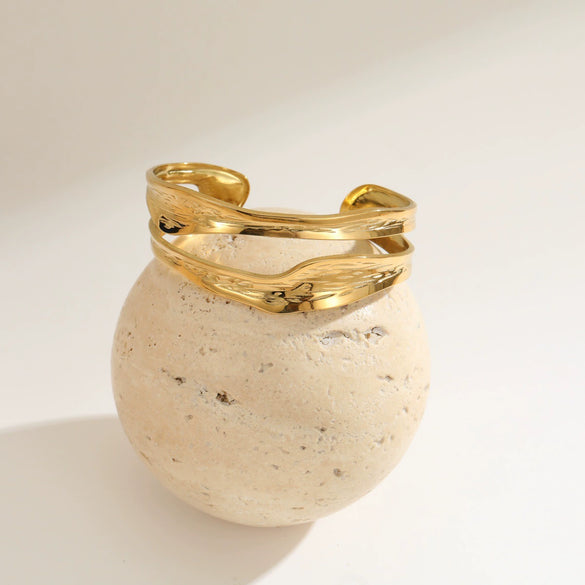 Wholesale Women's Geometric Stainless Steel 18K Gold Plated Fashion Bracelet