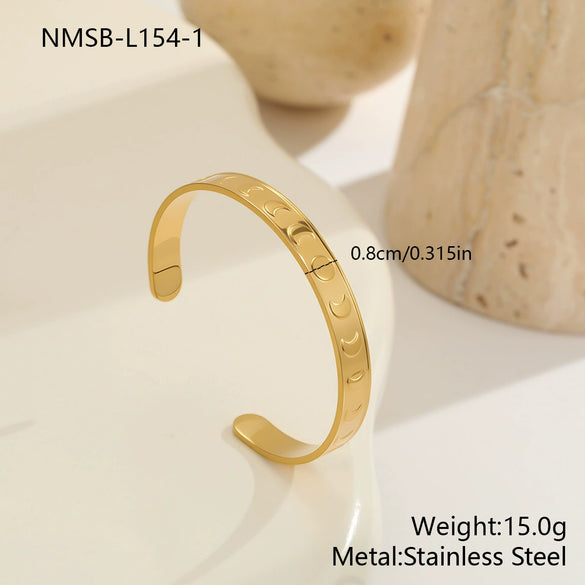 Wholesale Women's Geometric Stainless Steel 18K Gold Plated Fashion Bracelet