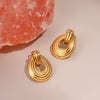 Wholesale Women's Geometric Stainless Steel 18K Gold Plated Fashion Earrings