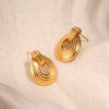 Wholesale Women's Geometric Stainless Steel 18K Gold Plated Fashion Earrings