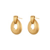 Wholesale Women's Geometric Stainless Steel 18K Gold Plated Fashion Earrings