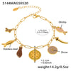 Wholesale Women's Geometric Stainless Steel 18K Gold Plated Fashion Ol Style Pendant Bracelet