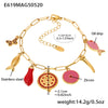 Wholesale Women's Geometric Stainless Steel 18K Gold Plated Fashion Ol Style Pendant Bracelet