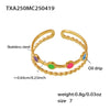 Wholesale Women's Geometric 316L Stainless Steel 18K Gold Plated Fashion Ring Jewelry