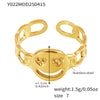 Wholesale Women's Geometric Stainless Steel 18K Gold Plated Finger Ring