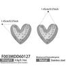 Wholesale Women's Geometric Stainless Steel 18K Gold Plated Hammered Heart Earrings