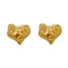 Wholesale Women's Geometric Stainless Steel 18K Gold Plated Hammered Texture Peach Heart Earrings