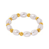 Wholesale Women's Geometric Stainless Steel 18K Gold Plated Handmade Beaded Ring Fashion Accessory
