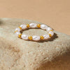 Wholesale Women's Geometric Stainless Steel 18K Gold Plated Handmade Beaded Ring Fashion Accessory
