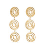 Wholesale Women's Geometric Stainless Steel 18K Gold Plated Hollow Circle Mosquito Coil Earrings