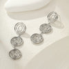 Wholesale Women's Geometric Stainless Steel 18K Gold Plated Hollow Circle Mosquito Coil Earrings
