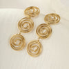 Wholesale Women's Geometric Stainless Steel 18K Gold Plated Hollow Circle Mosquito Coil Earrings