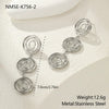 Wholesale Women's Geometric Stainless Steel 18K Gold Plated Hollow Circle Mosquito Coil Earrings