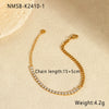 Wholesale Women's Geometric Stainless Steel 18K Gold Plated Inlaid Zircon Necklace And Clavicle Chain