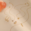 Wholesale Women's Geometric Stainless Steel 18K Gold Plated Jewelry Set Including Necklace Earrings And Ring