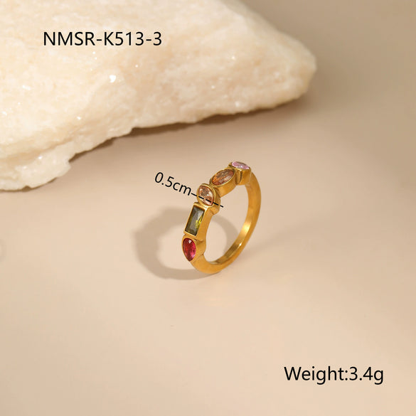 Wholesale Women's Geometric Stainless Steel 18K Gold Plated Jewelry Set Including Necklace Earrings And Ring