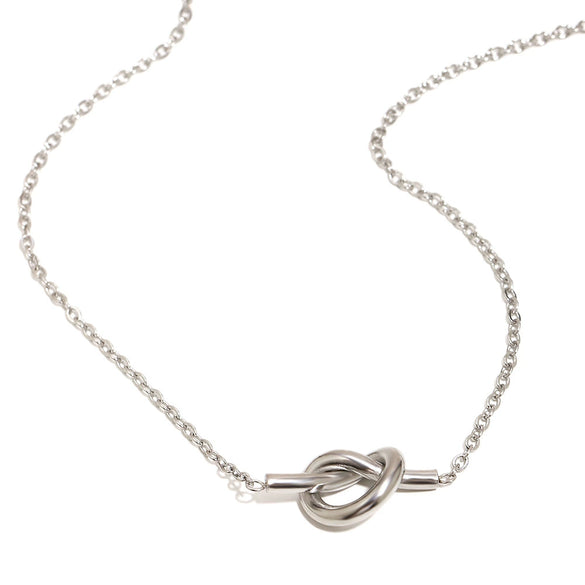 Wholesale Women's Geometric Stainless Steel 18K Gold Plated Knotted Pendant Necklace Light Luxury Style
