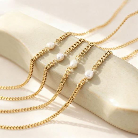 Wholesale Women's Geometric Stainless Steel 18K Gold Plated Necklace Jewelry