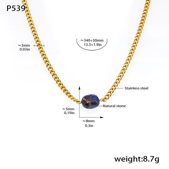 Wholesale Women's Geometric Stainless Steel 18K Gold Plated Necklace Jewelry