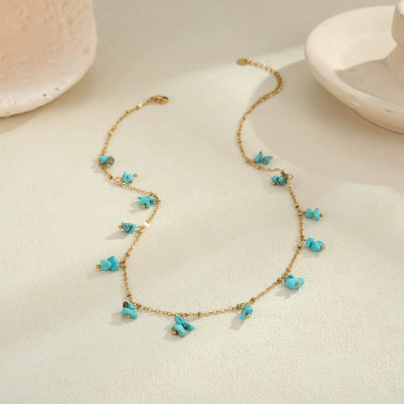 Wholesale Women's Geometric Stainless Steel 18K Gold Plated Necklace Jewelry