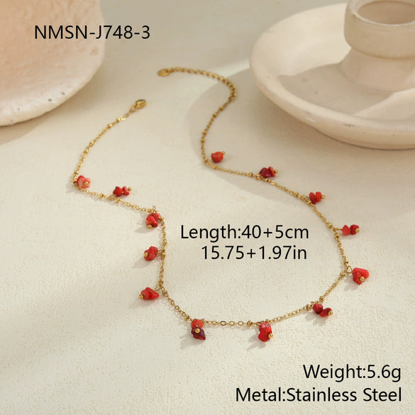 Wholesale Women's Geometric Stainless Steel 18K Gold Plated Necklace Jewelry