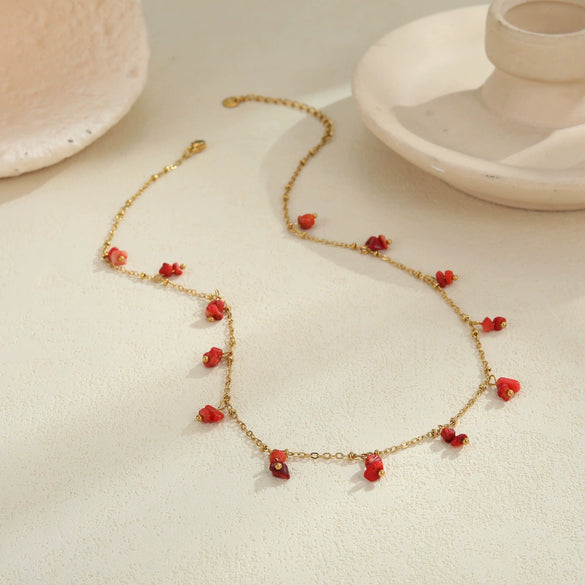 Wholesale Women's Geometric Stainless Steel 18K Gold Plated Necklace Jewelry