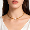 Wholesale Women's Geometric Stainless Steel 18K Gold Plated Necklace Jewelry