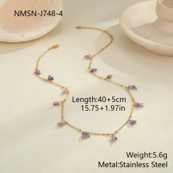Wholesale Women's Geometric Stainless Steel 18K Gold Plated Necklace Jewelry
